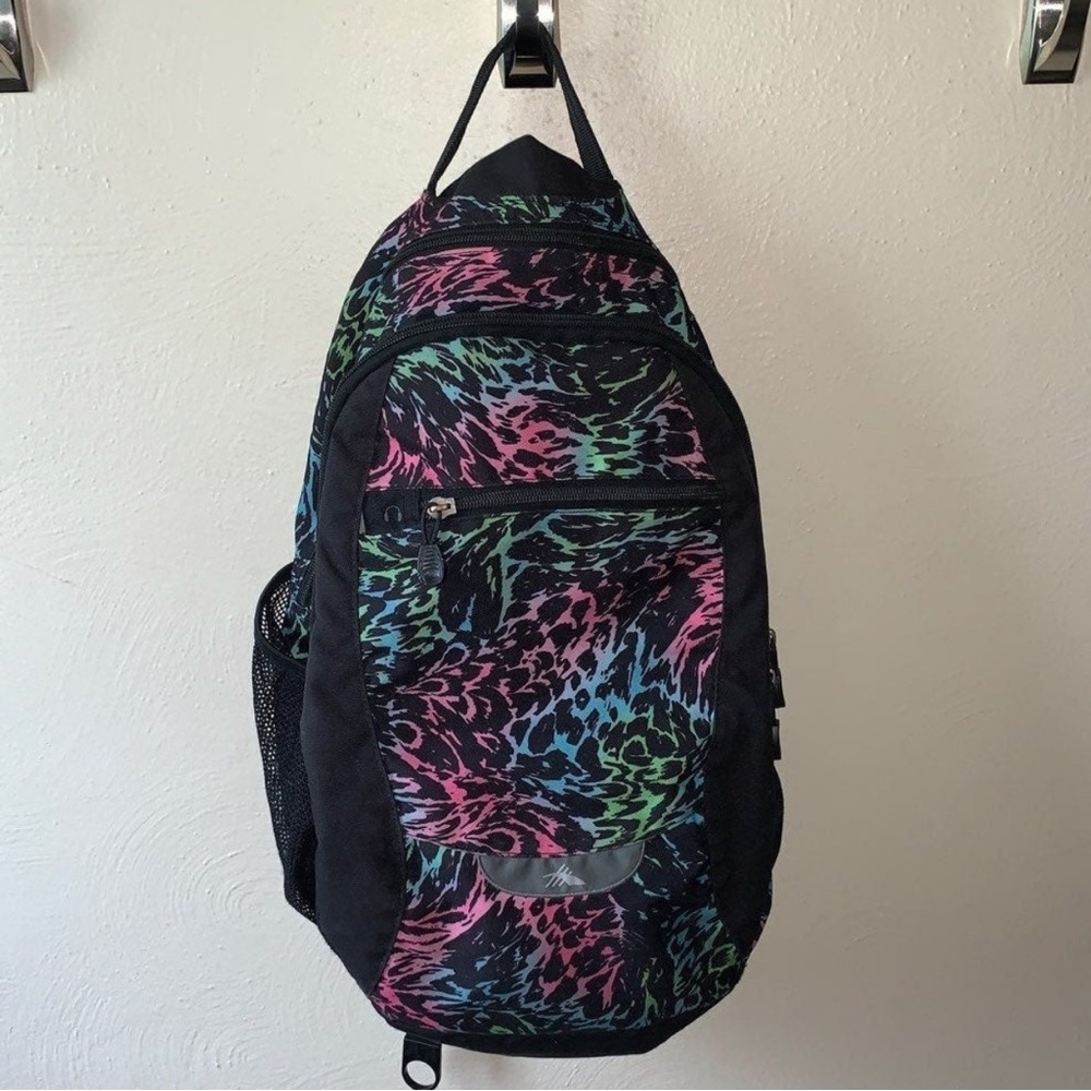 Girls High Sierra girls neon Leopard backpack